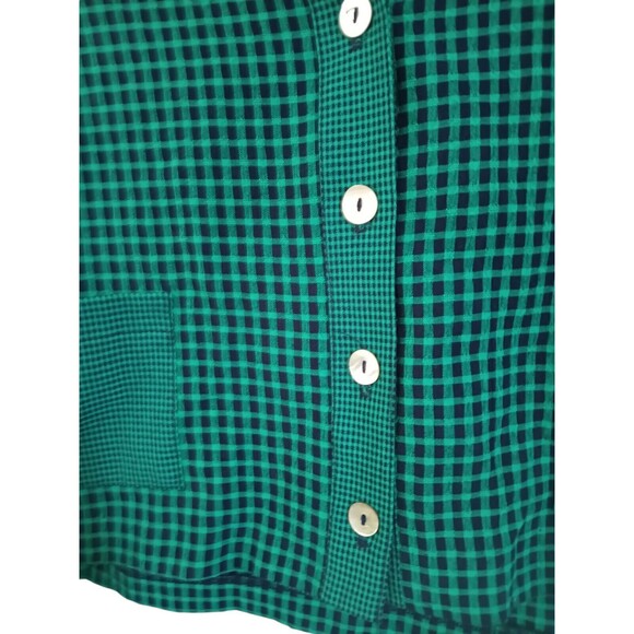 Miss Dorby Vintage Vest Top Dress Gingham Adorable Green Size 10p - Picture 4 of 11